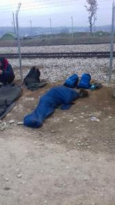 Taken by Syrian Refugee Safwat at the Greek/Macedonia Border - At the time of this photo taken there are 10,000 refugees sleeping rough like this on the Greek/Macedonian border