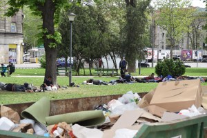 The No Borders Hostel were a lucky few refugees are able to take shelter in Belgrade.