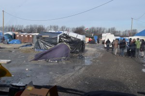 Poor quality secondhand tents that many in the camp are still living in